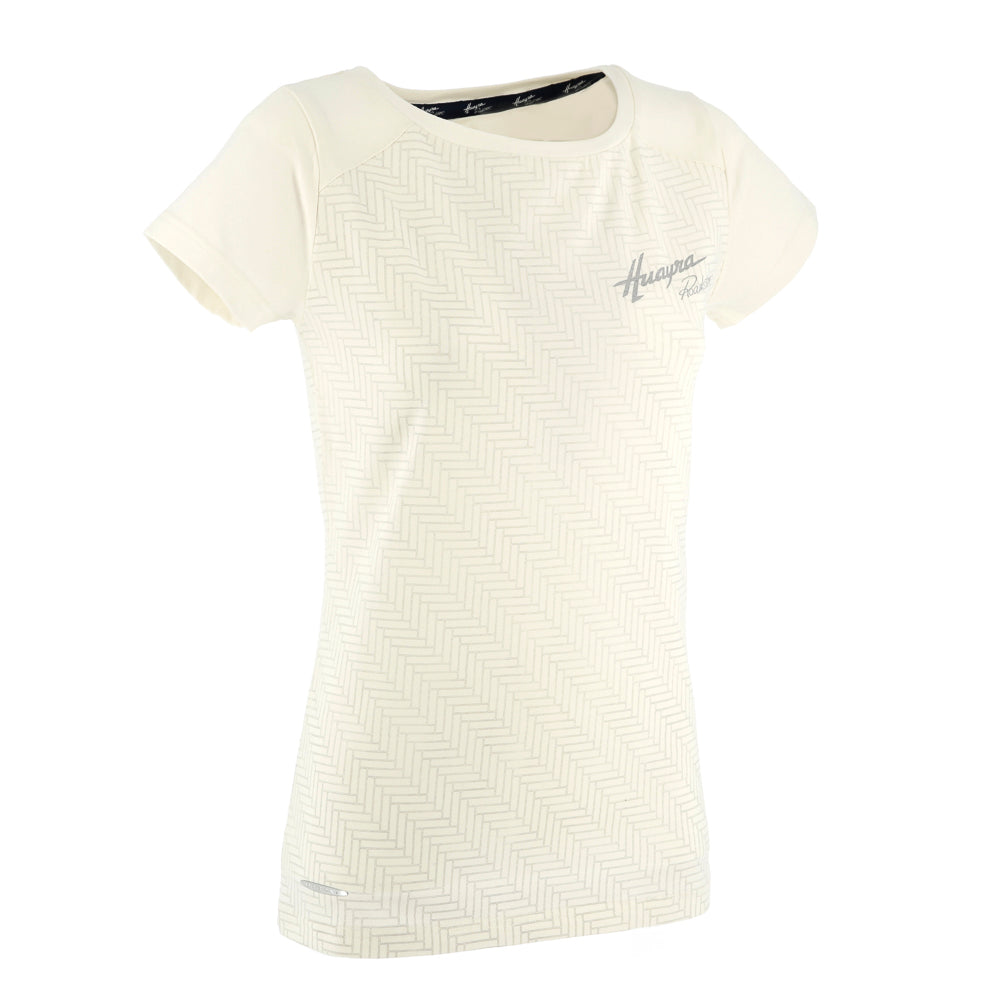 Camiseta blanca de cuello barco para mujer | Colección Huayra Roadster