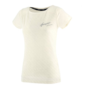 Women's white boat neckline T-shirt | Huayra Roadster Collection