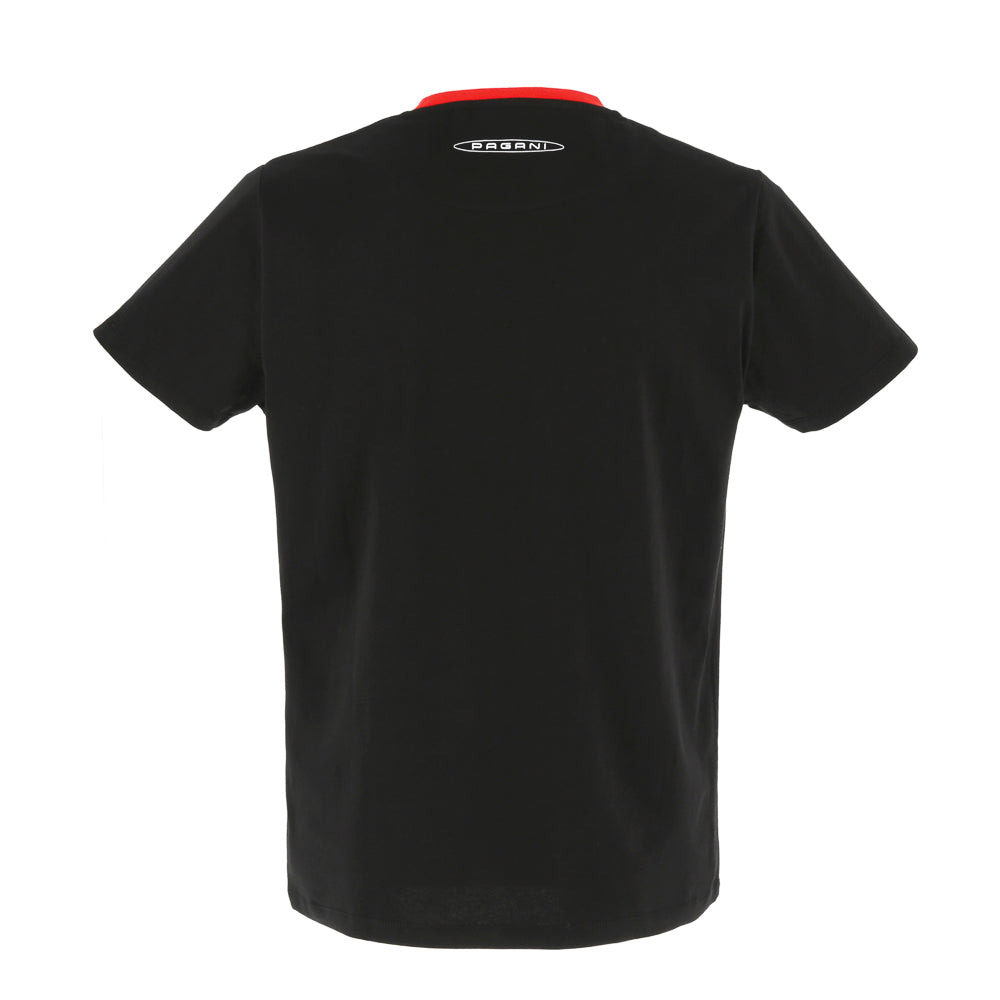T-shirt imprimé avant noir pour homme | Collection Huayra Roadster BC