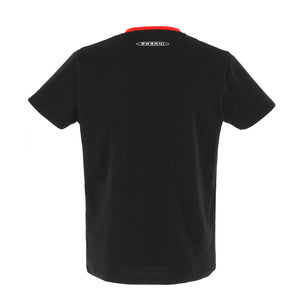 Camiseta negra para hombre estampado frontal | Colección Huayra Roadster BC