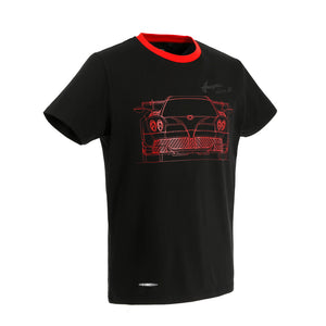 T-shirt Uomo stampa frontale Nera | Collezione Huayra Roadster BC