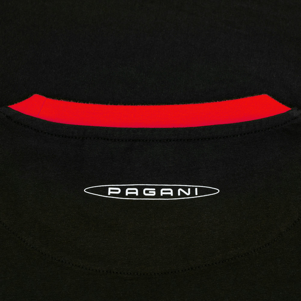 Herren-T-Shirt mit Frontprint, schwarz | Huayra Roadster BC Kollektion