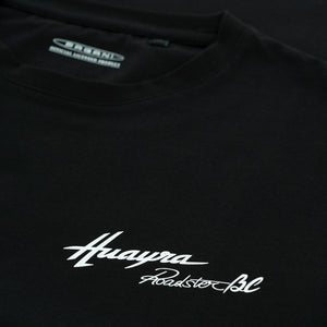 Herren-T-Shirt mit „20“-Seitenprint, schwarz | Huayra Roadster BC Kollektion