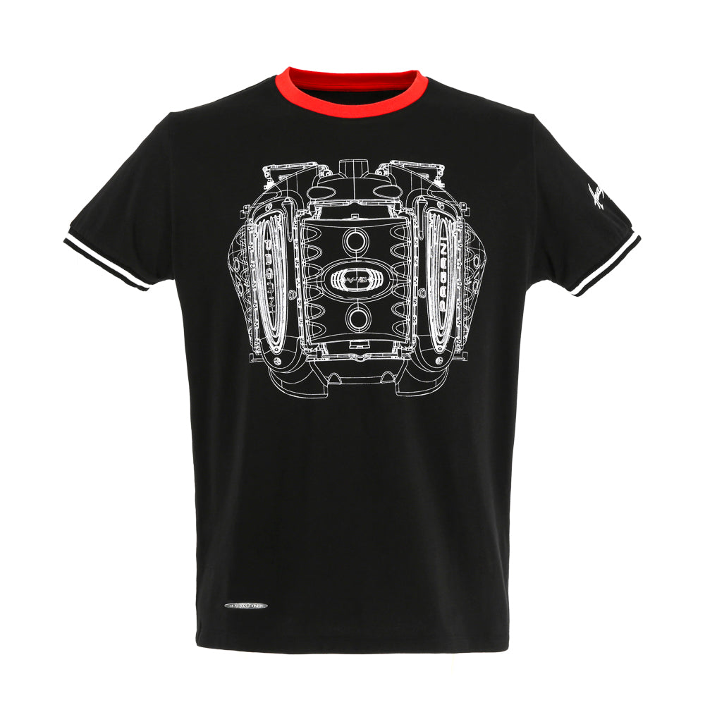 T-shirt Uomo Motore Nera | Collezione Huayra Roadster BC