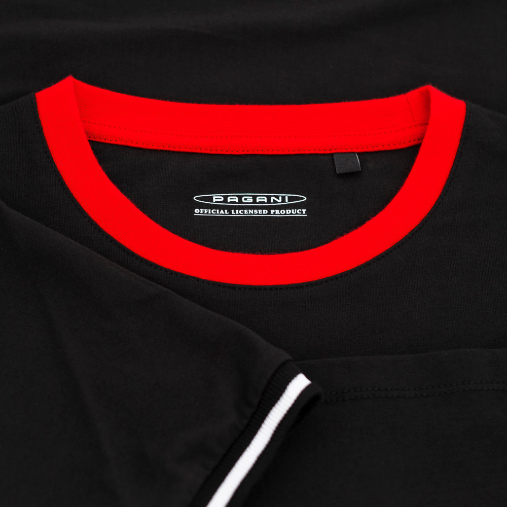 Camiseta negra motor para hombre | Colección Huayra Roadster BC