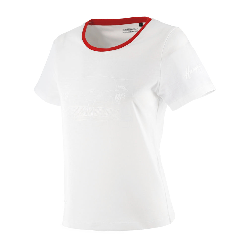 Women’s White Front-Print T-Shirt | Huayra Roadster BC Collection