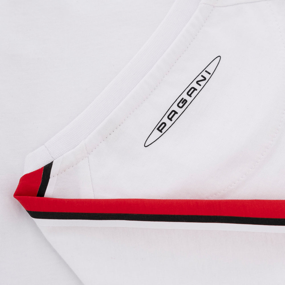 Camiseta blanca para niño estampado frontal | Colección Huayra Roadster BC