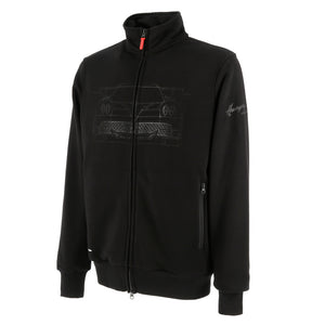 Herrensweatshirt mit durchgehendem Reißverschluss, schwarz | Huayra Roadster Collection BC
