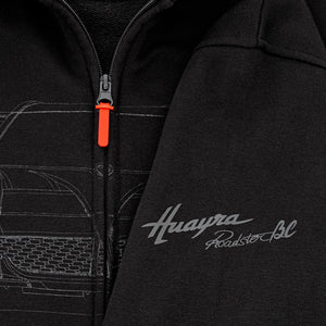 Felpa Full zip Uomo Nera | Collezione Huayra Roadster BC